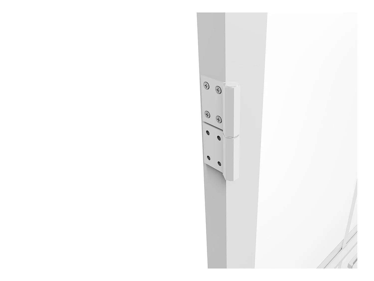 Puerta reversible de aluminio y vidrio templado - Alt. 204 x L73 cm - Blanco - SEROTO