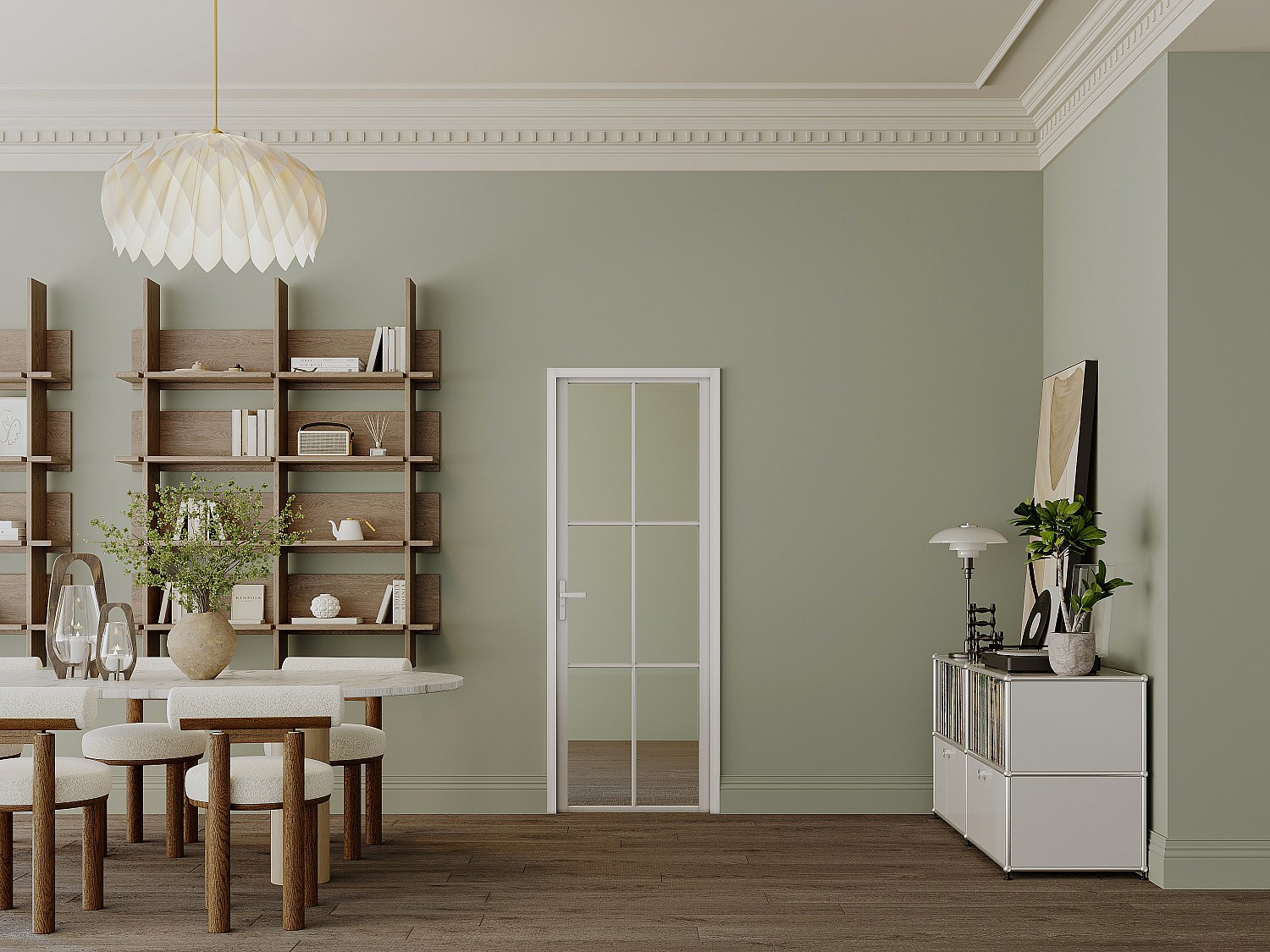 Vente-unique Tür-Set - Wendbar - Aluminium & Sicherheitsglas - 204 X 73 Cm - Weiß - Seroto