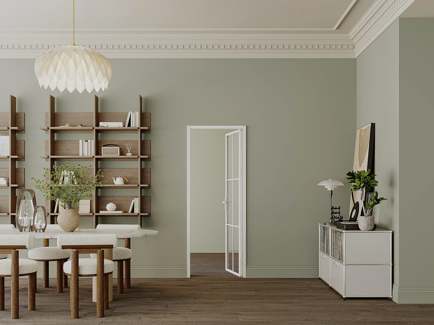 Tür-Set - wendbar - Aluminium & Sicherheitsglas - 204 x 73 cm - Weiß - SEROTO