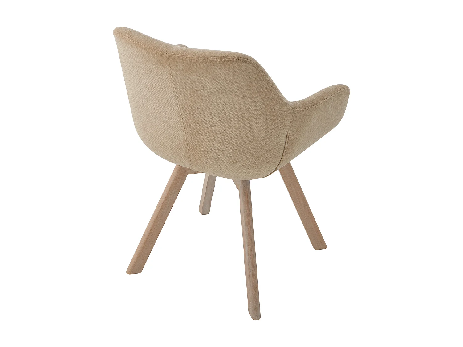 Lot de 2 chaises pivotantes avec accoudoirs en tissu et chêne - Beige - VELBURY