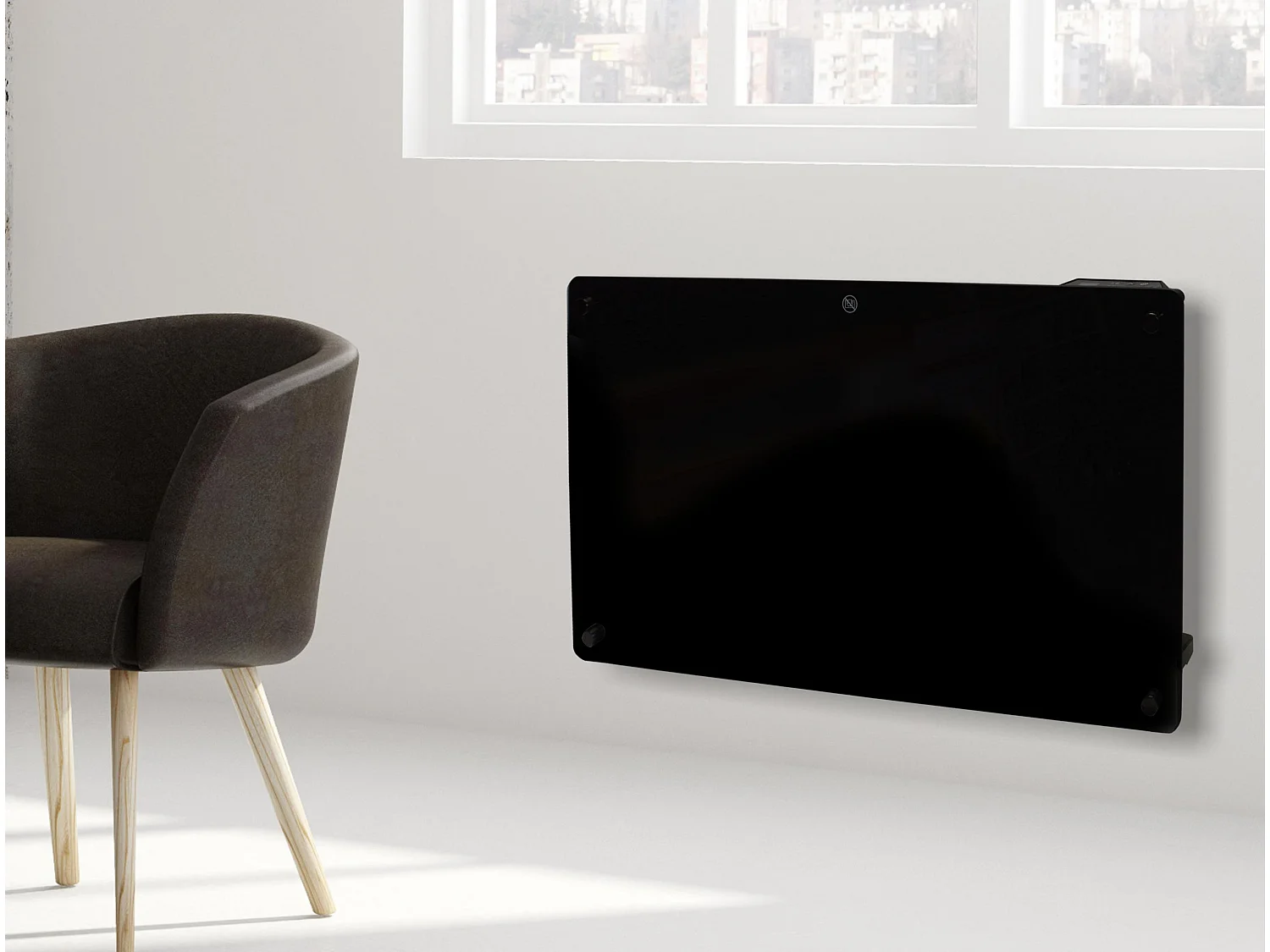 Radiador com painel de vidro e controlo WiFi App