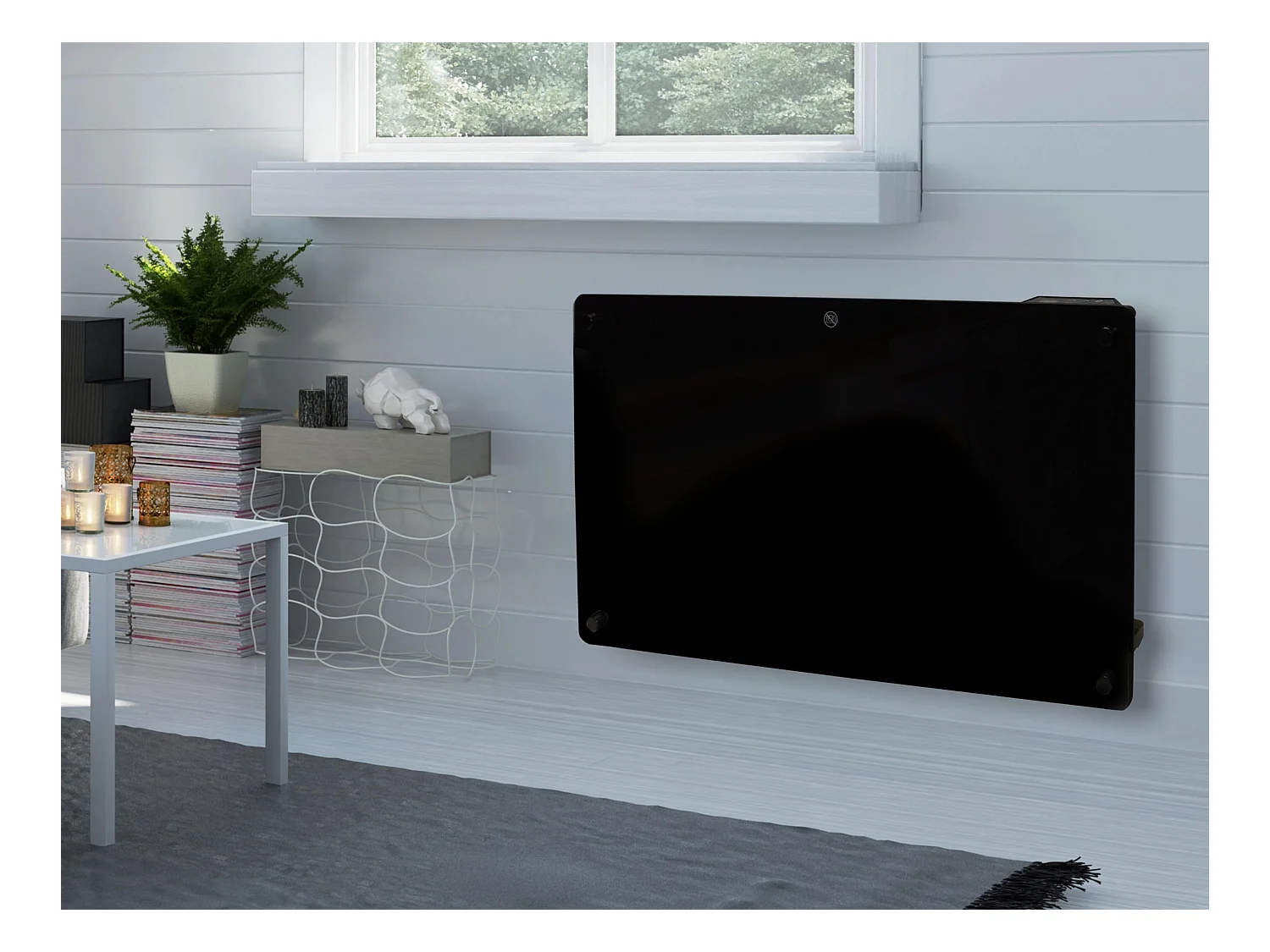 Radiateur avec panneau en verre et commande WiFi App