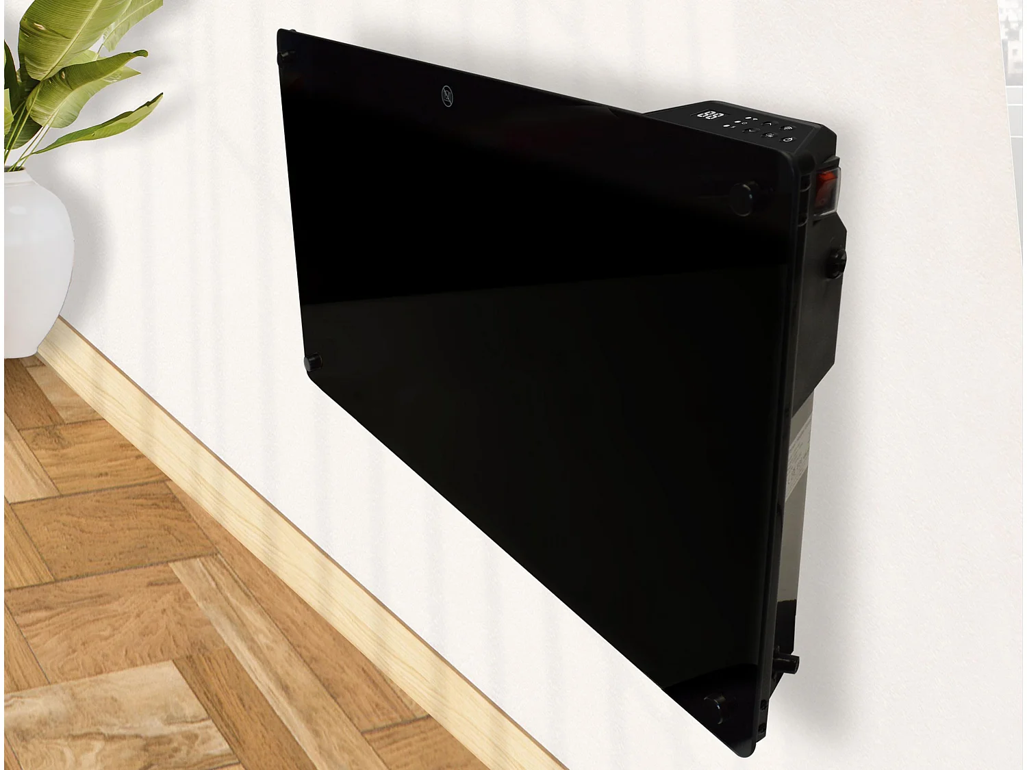 Radiador com painel de vidro e controlo WiFi App