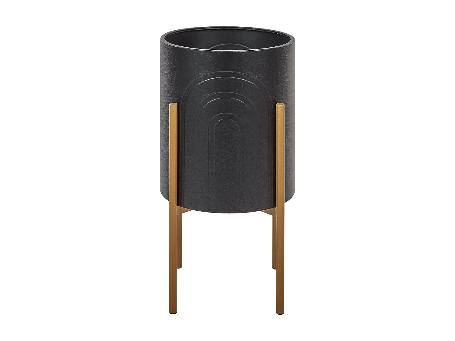 Vaso alto para plantas SEROTINA Metal 32 cm Preto