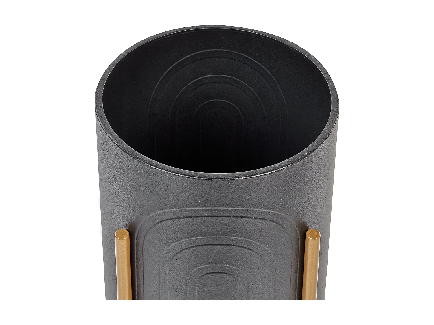 Vaso alto para plantas SEROTINA Metal 32 cm Preto