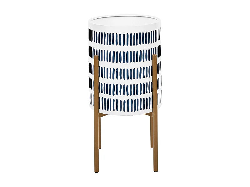 Vaso alto para plantas NEMOROSA Metal 31 cm Branco