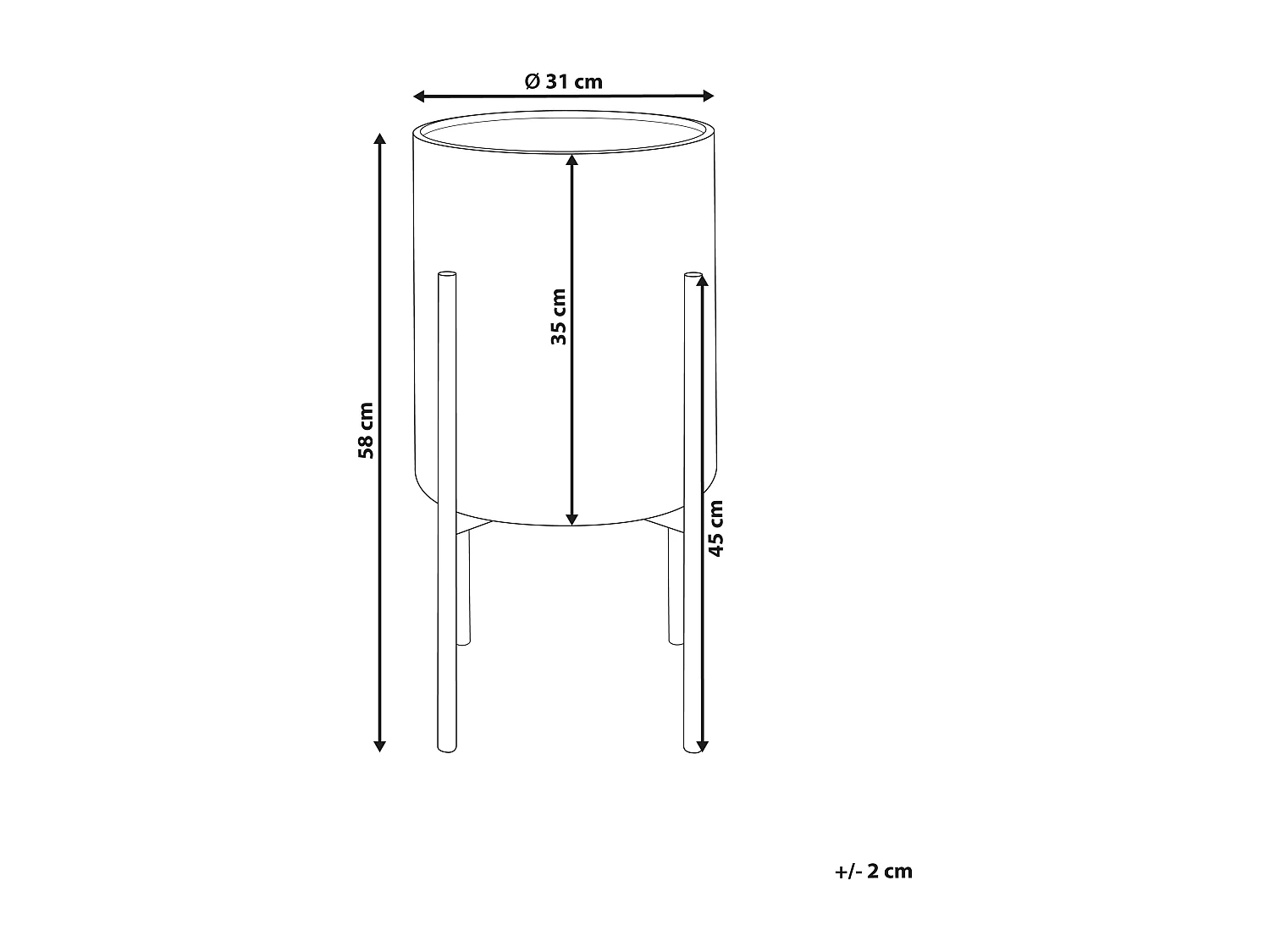 Verhoogde bloempot NEMOROSA Metaal 31 cm Wit