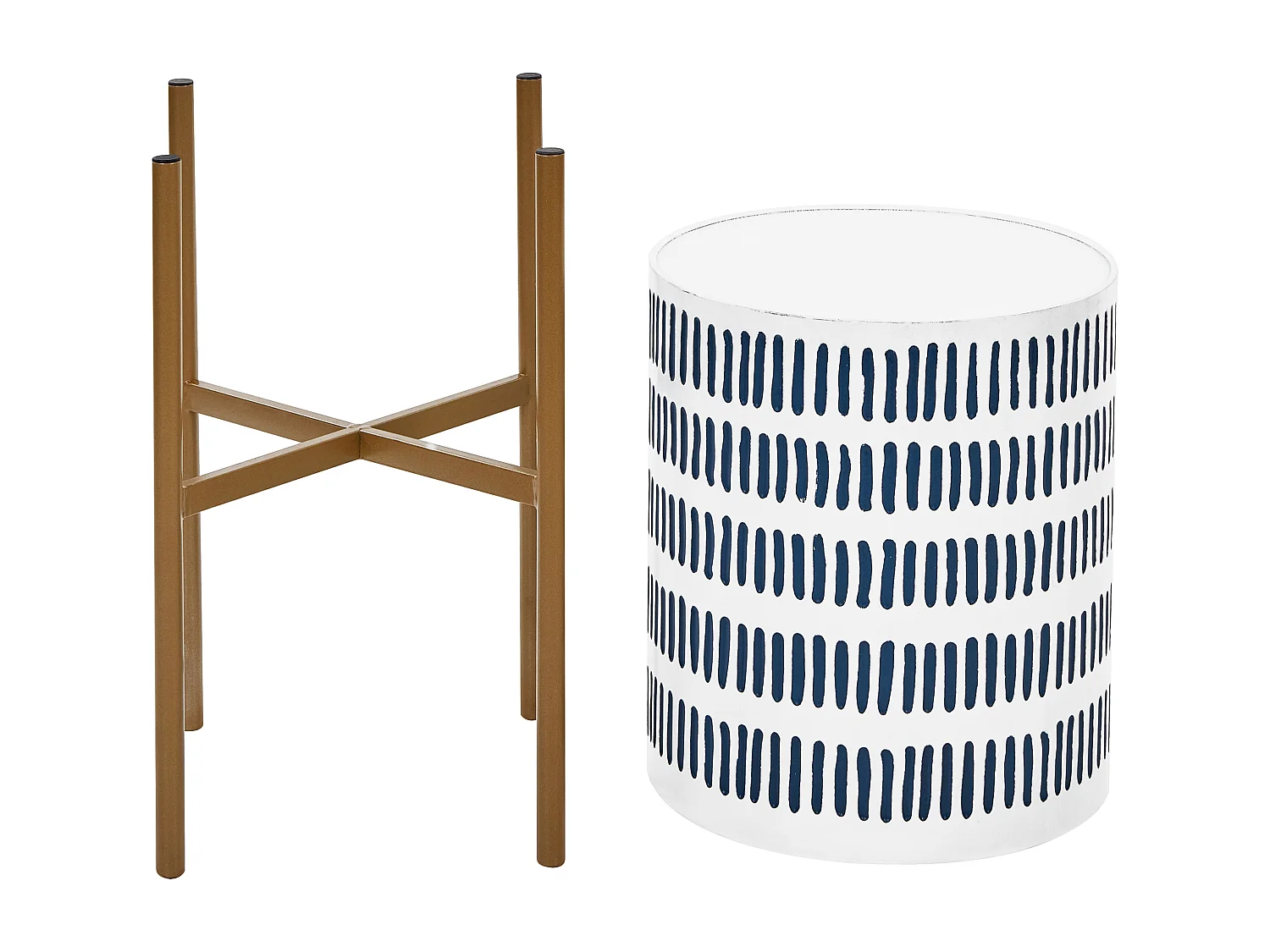 Verhoogde bloempot NEMOROSA Metaal 31 cm Wit