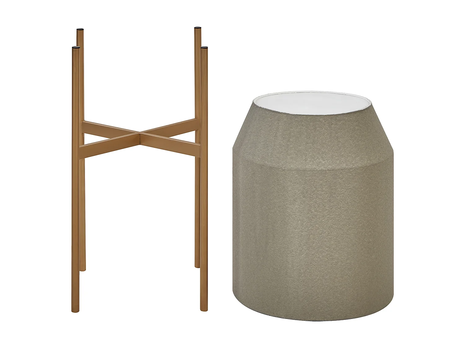 Cache-pot sur pied HYBRIDUM Métal 33 cm Gris