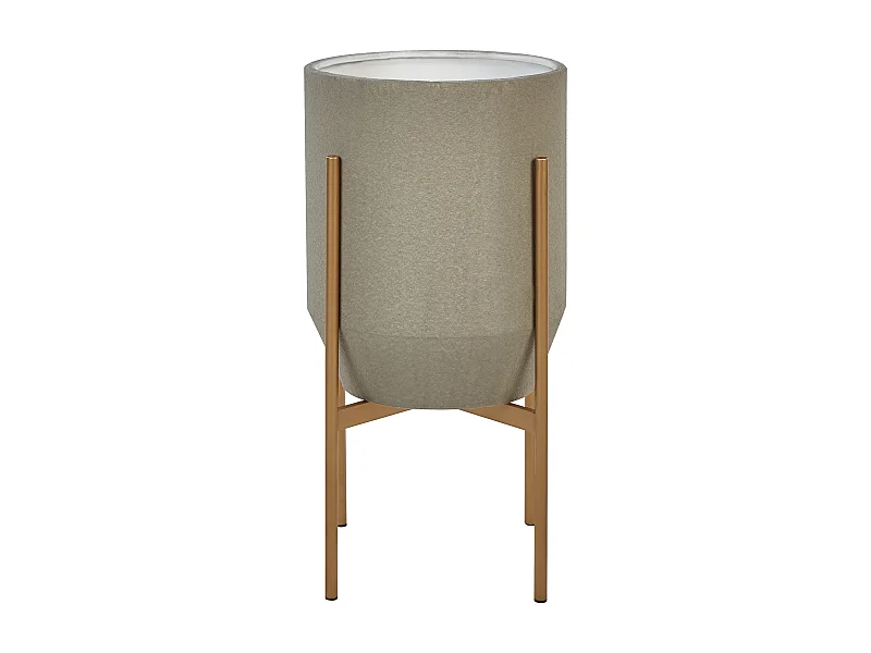 Cache-pot sur pied HYBRIDUM Métal 33 cm Gris