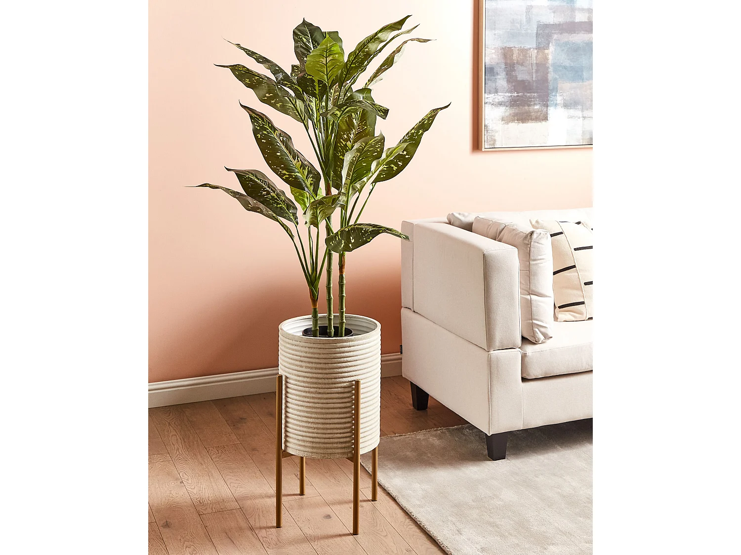 Elevated Plant Pot ALPINUS Metal 31 cm Taupe