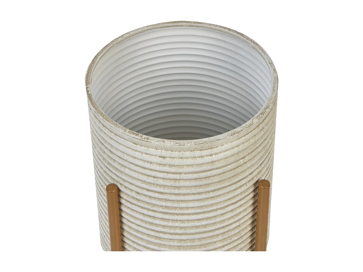 Cache-pot sur pied ALPINUS Métal 31 cm Taupe