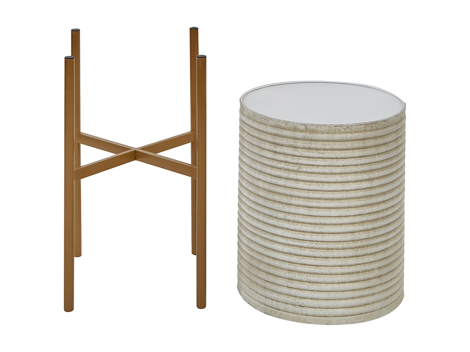 Vaso per piante rialzato ALPINUS Metallo 31 cm Tortora