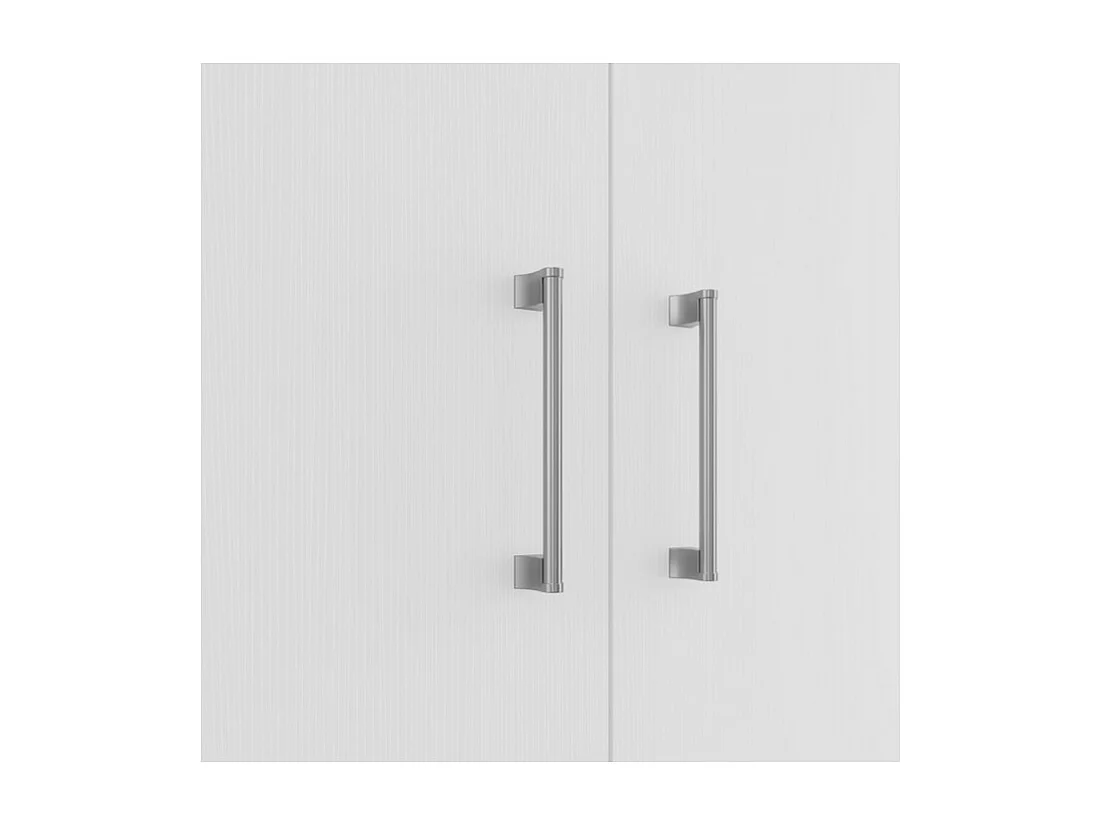 Armoire 2 Portes Chêne et Blanc 5 Niches L 61 H 170.6 P 35.3 cm