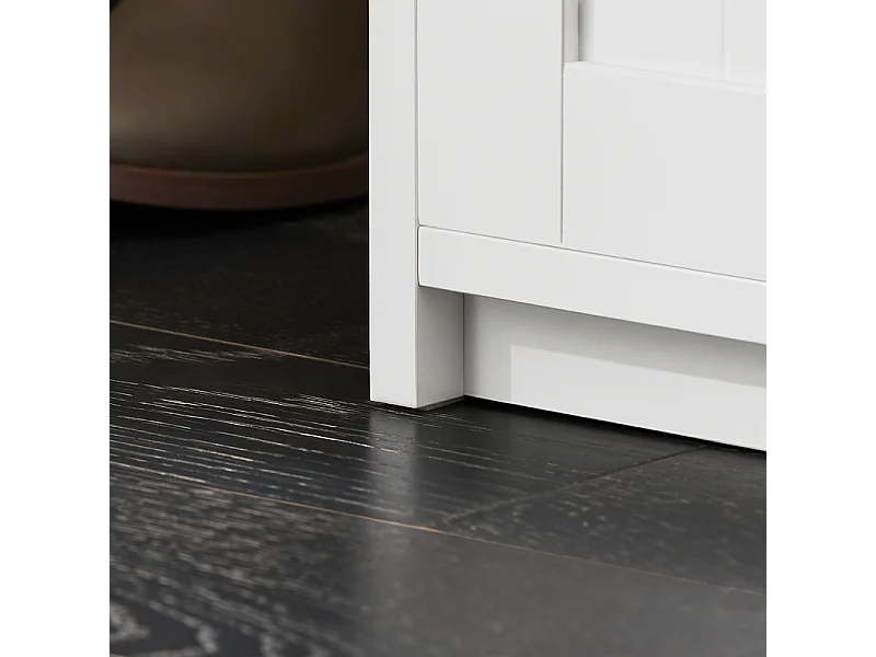 SoBuy FSR133-K-W Étagère à Chaussures, Meuble à Chaussures, Porte-Chaussures avec 2 Portes, Meuble d'entrée, Coffre Rangement