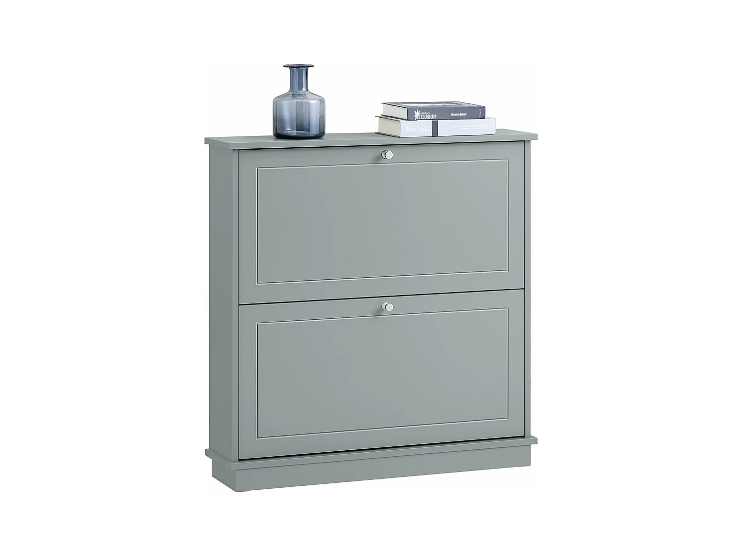 SoBuy FSR99-HG Meuble de Rangement à Chaussures, Armoire à Chaussures, Commode à Chaussures avec 2 abattants, Meuble d'entrée