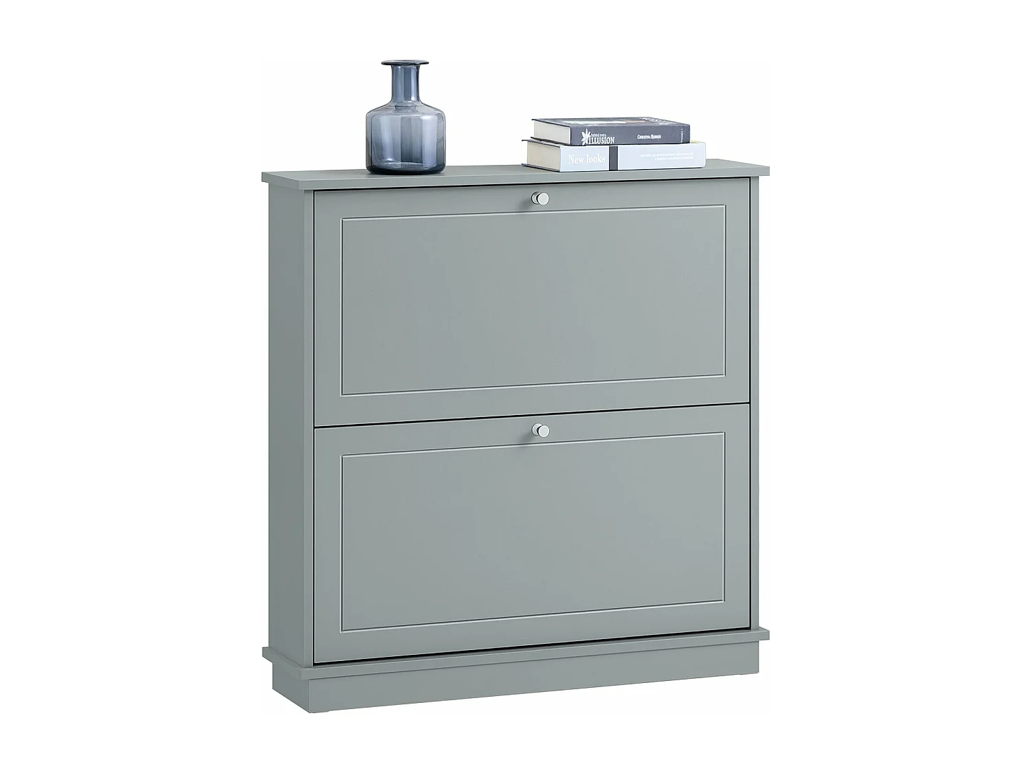 SoBuy FSR99-HG Meuble de Rangement à Chaussures, Armoire à Chaussures, Commode à Chaussures avec 2 abattants, Meuble d'entrée