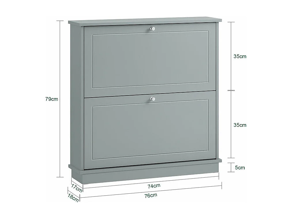 SoBuy FSR99-HG Meuble de Rangement à Chaussures, Armoire à Chaussures, Commode à Chaussures avec 2 abattants, Meuble d'entrée