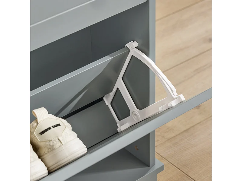 SoBuy FSR99-HG Meuble de Rangement à Chaussures, Armoire à Chaussures, Commode à Chaussures avec 2 abattants, Meuble d'entrée