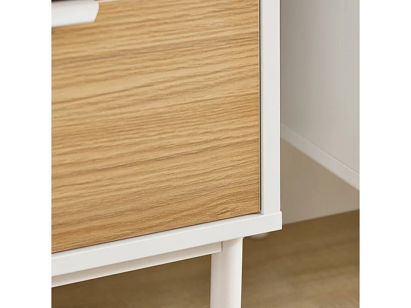 SoBuy FSR174-WN Meuble Chaussure, Rangement Chaussure, Meuble d'Entrée, Commode à Chaussures avec 2 Abattants et 1 Tiroir