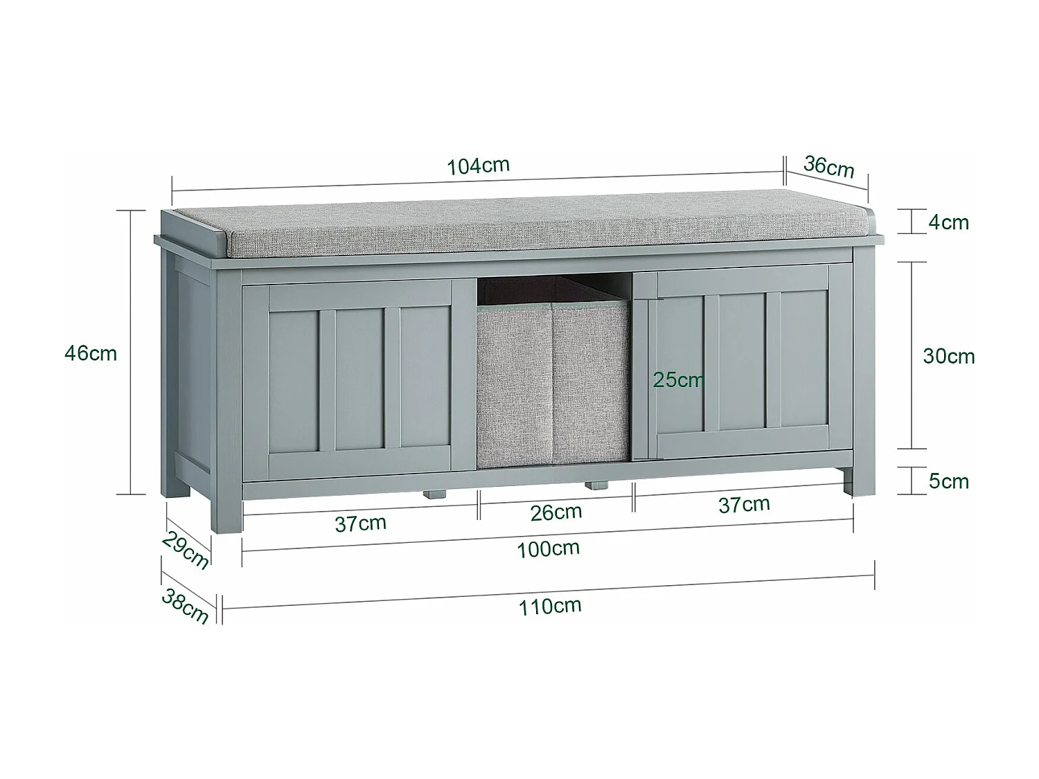 Półka na buty ze schowkiem FSR173-HG