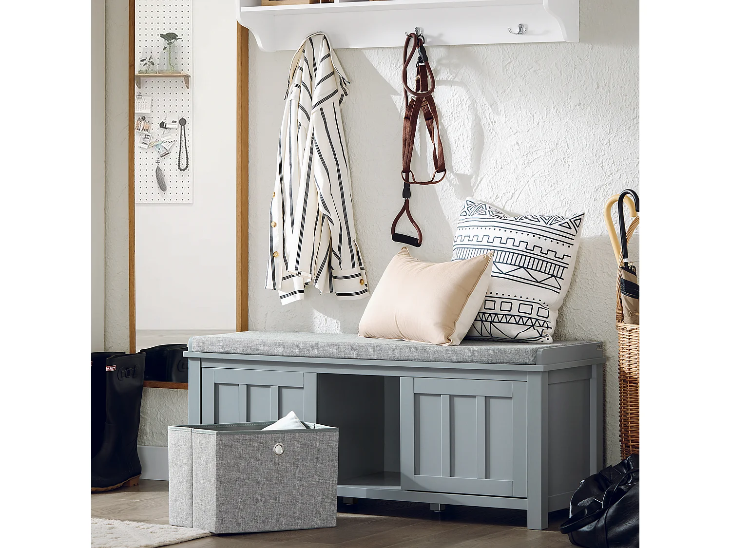 Półka na buty ze schowkiem FSR173-HG