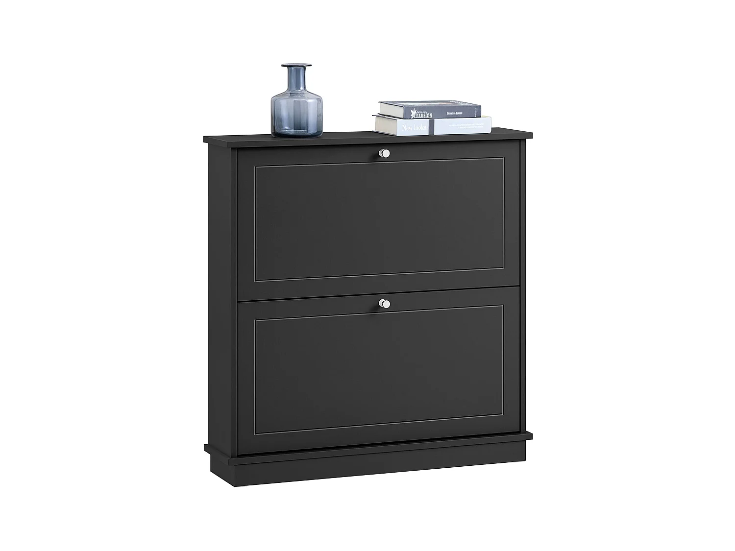 SoBuy Schoenenopberger, schoenenkast, schoenenkist met 2 kleppen, gangeenheid, schoenenopbergkist – grijs, 76x18x79cm, FSR99-SCH