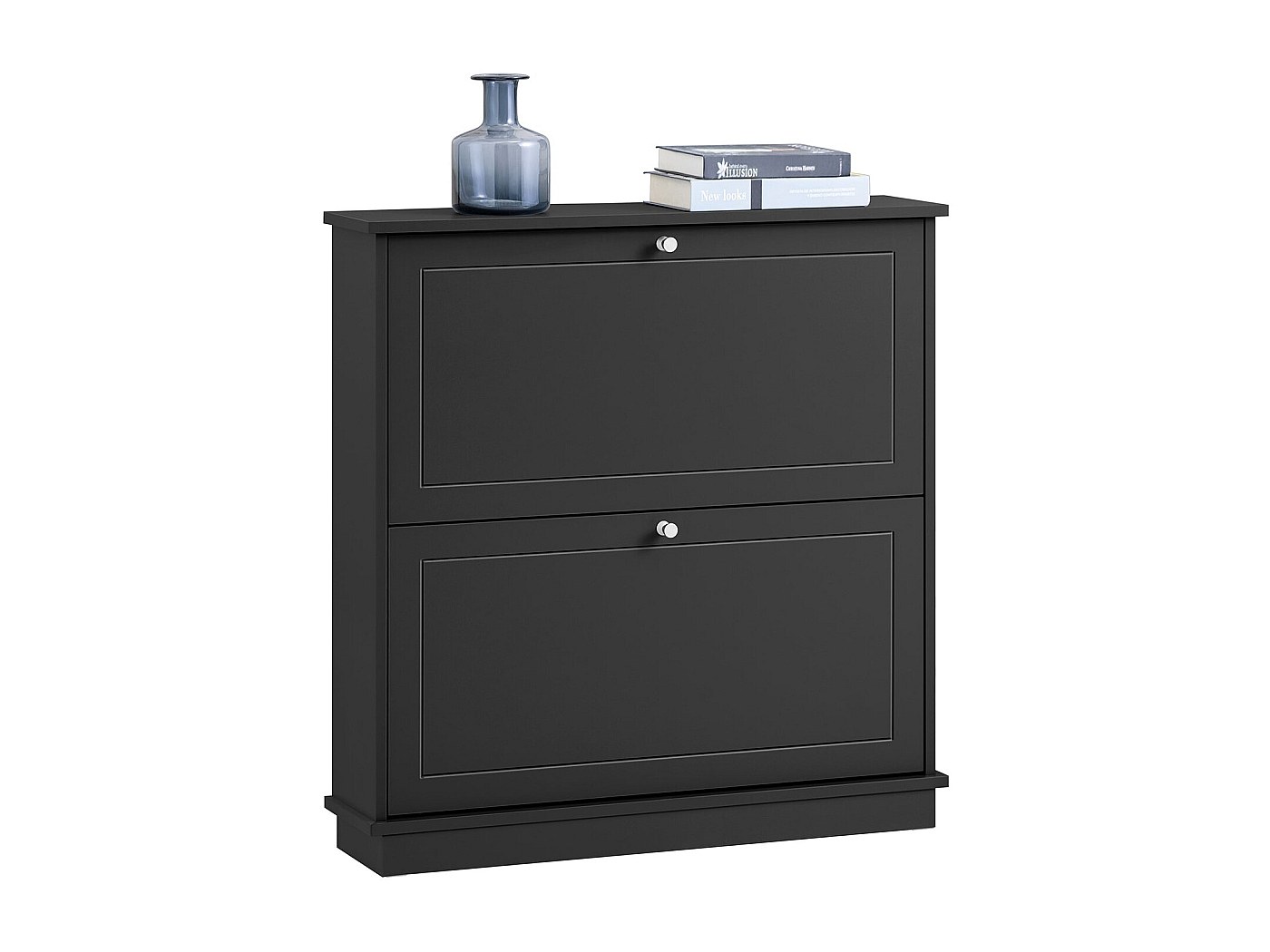 SoBuy FSR78-W Meuble de Rangement à Chaussures Armoire à Chaussures Commode à Chaussures 2 abattants Meuble d'entrée Coffre Rangement pour Chaussures – Blanc