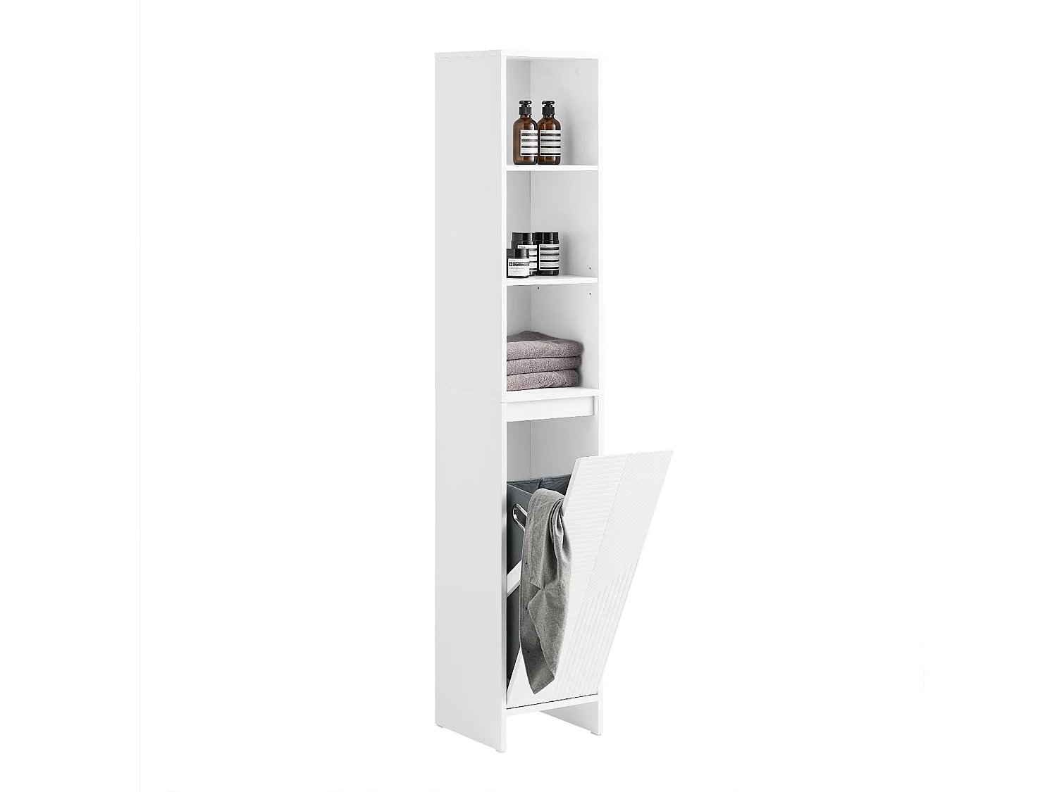 Mueble Columna de Baño Armario Alto para Baño Estanterías BZR158-W SoBuy ES