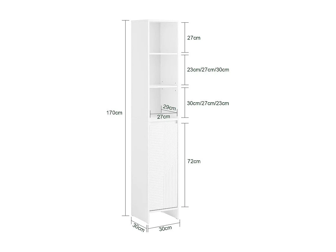 Mueble Columna de Baño Armario Alto para Baño Estanterías BZR158-W SoBuy ES