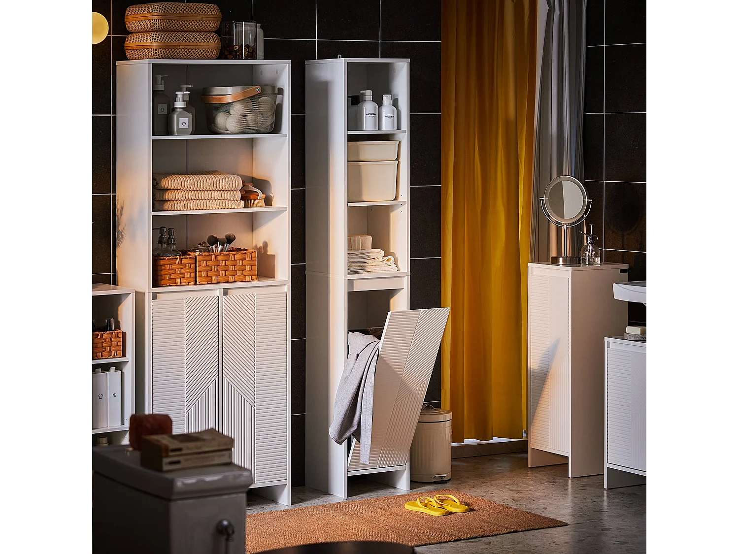 Mueble Columna de Baño Armario Alto para Baño Estanterías BZR158-W SoBuy ES