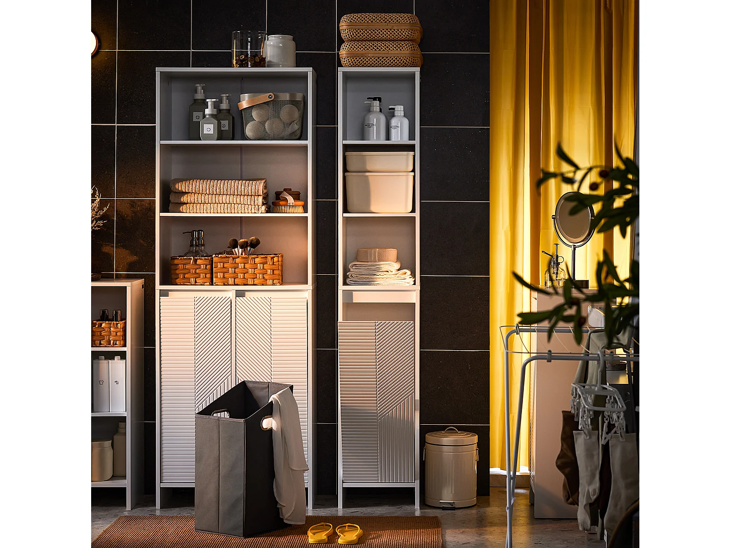 Mueble Columna de Baño Armario Alto para Baño Estanterías BZR158-W SoBuy ES