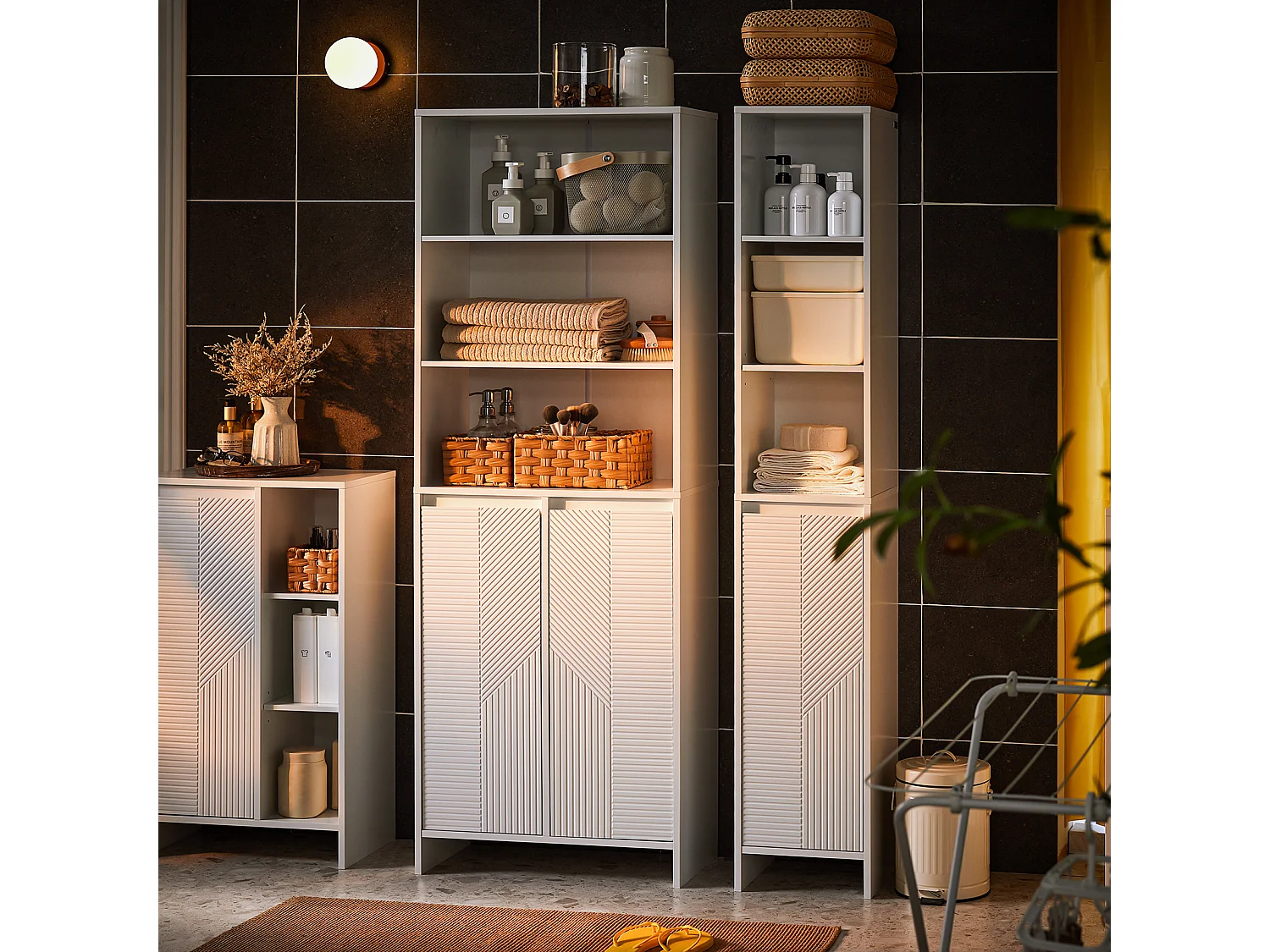 Szafka łazienkowa z koszem BZR155-W