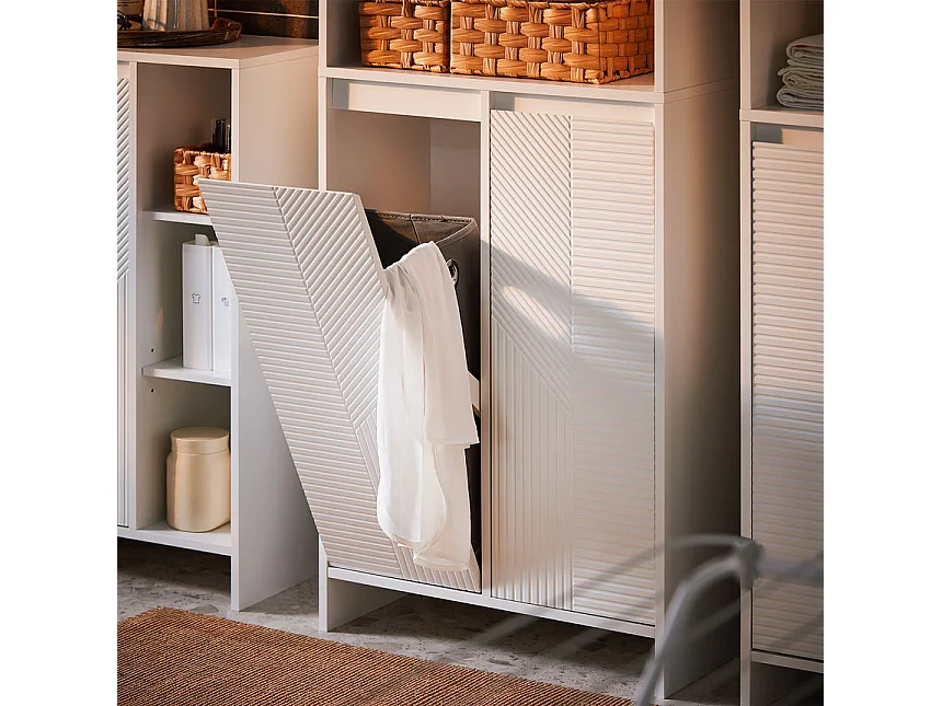 Szafka łazienkowa z koszem BZR155-W