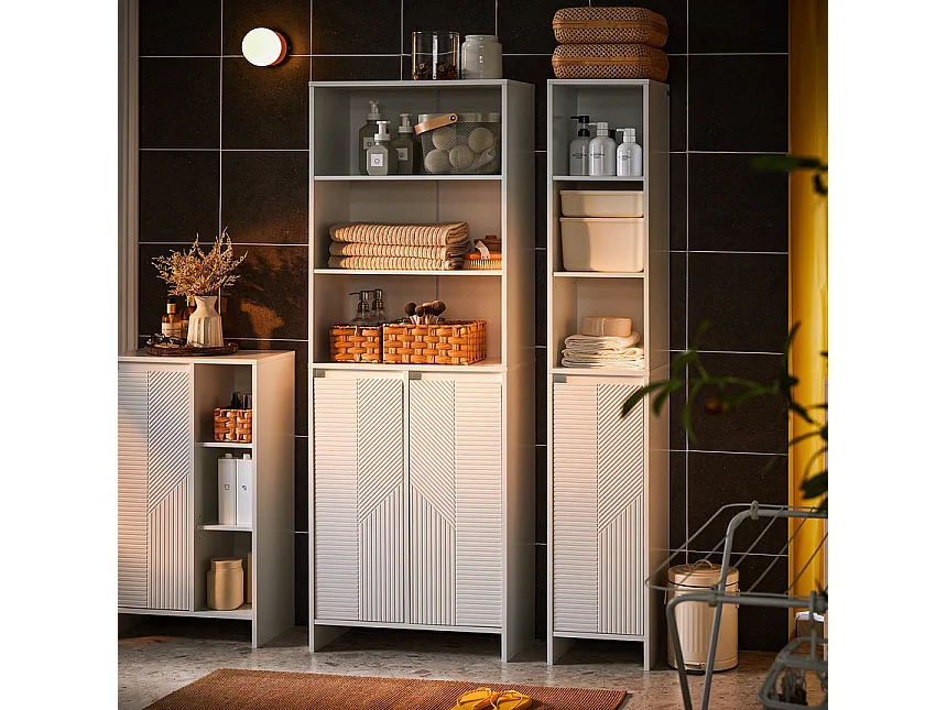 SoBuy Meuble sous Lavabo avec 2 tiroirs pour Salle de Bain, Lavabo en céramique, Couleur Bois, 61x46x54 cm, BZR172-N