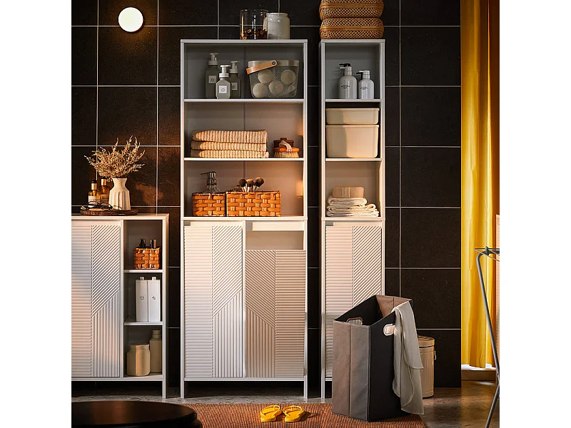 SoBuy Meuble sous Lavabo avec 2 tiroirs pour Salle de Bain, Lavabo en céramique, Couleur Bois, 61x46x54 cm, BZR172-N