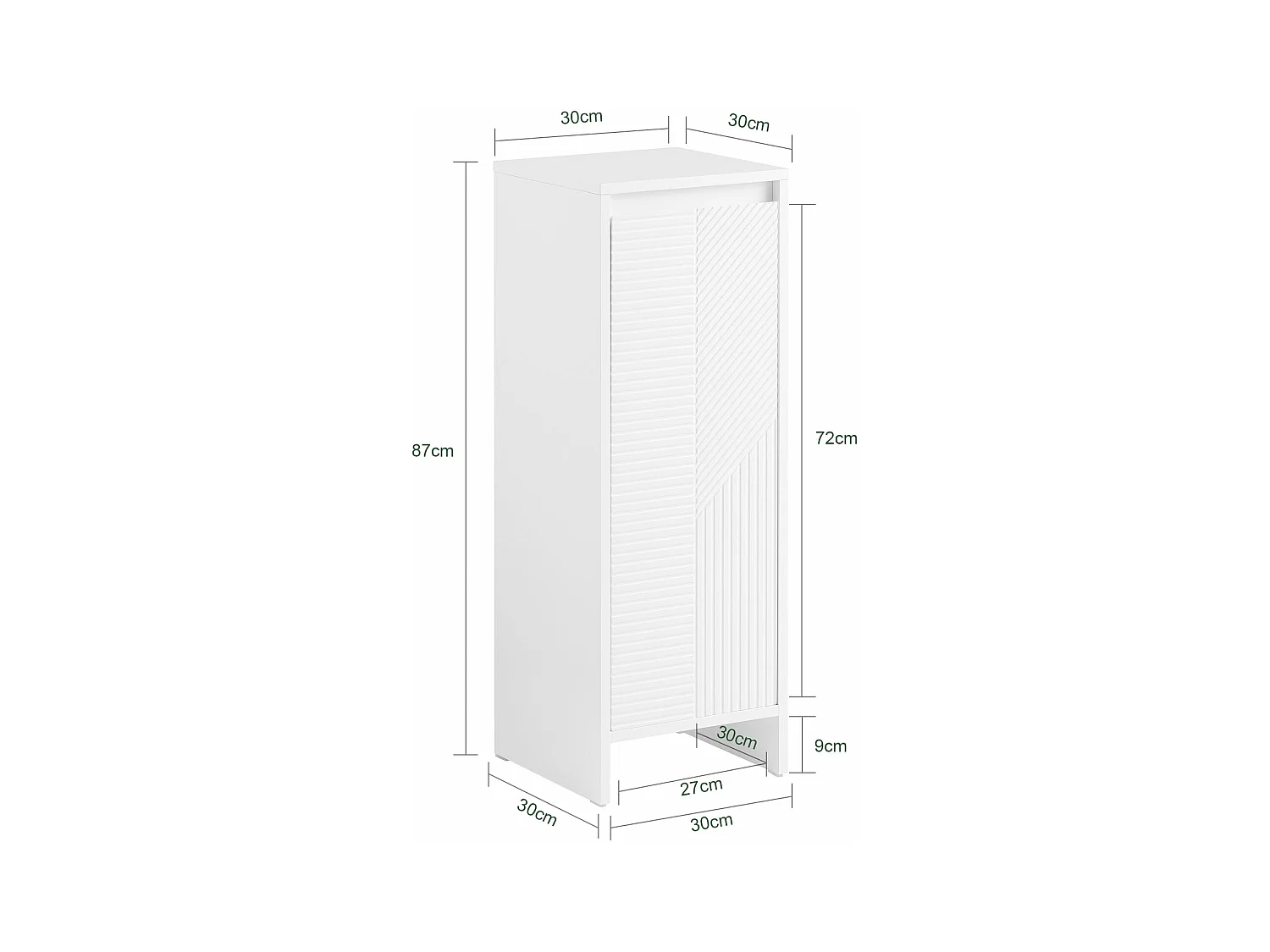 SoBuy BZR154-W Linnenkast Badkameronderkast Wasmandopbergmeubel met 1 uitneembare wasmand