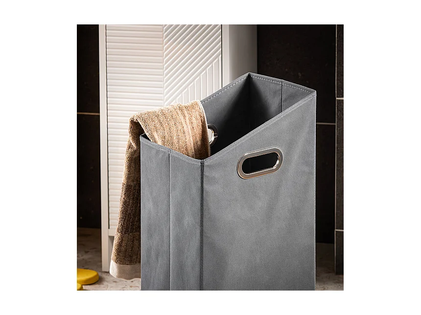 SoBuy BZR154-W Linnenkast Badkameronderkast Wasmandopbergmeubel met 1 uitneembare wasmand