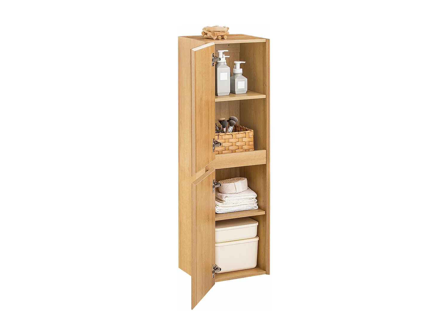 Armario Alto de Baño Colgante Mueble Columna BZR175-N SoBuy ES