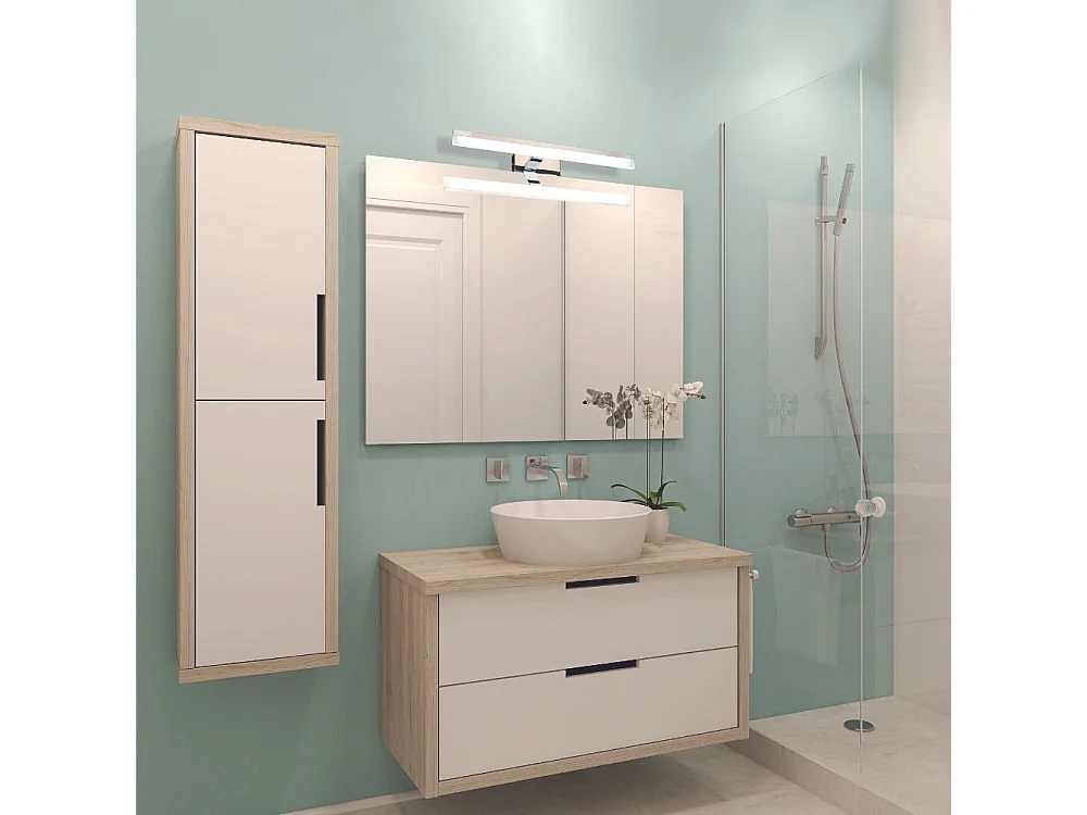 Applique de salle de bain 78cm Noire (20W 1600lm 4000K IP44) - Voltman