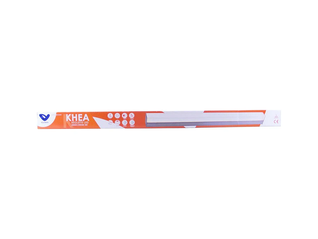 Réglette spéciale Salle de Bains IP44 (90cm 18W 1410lm 4000K) Chrome - Voltman