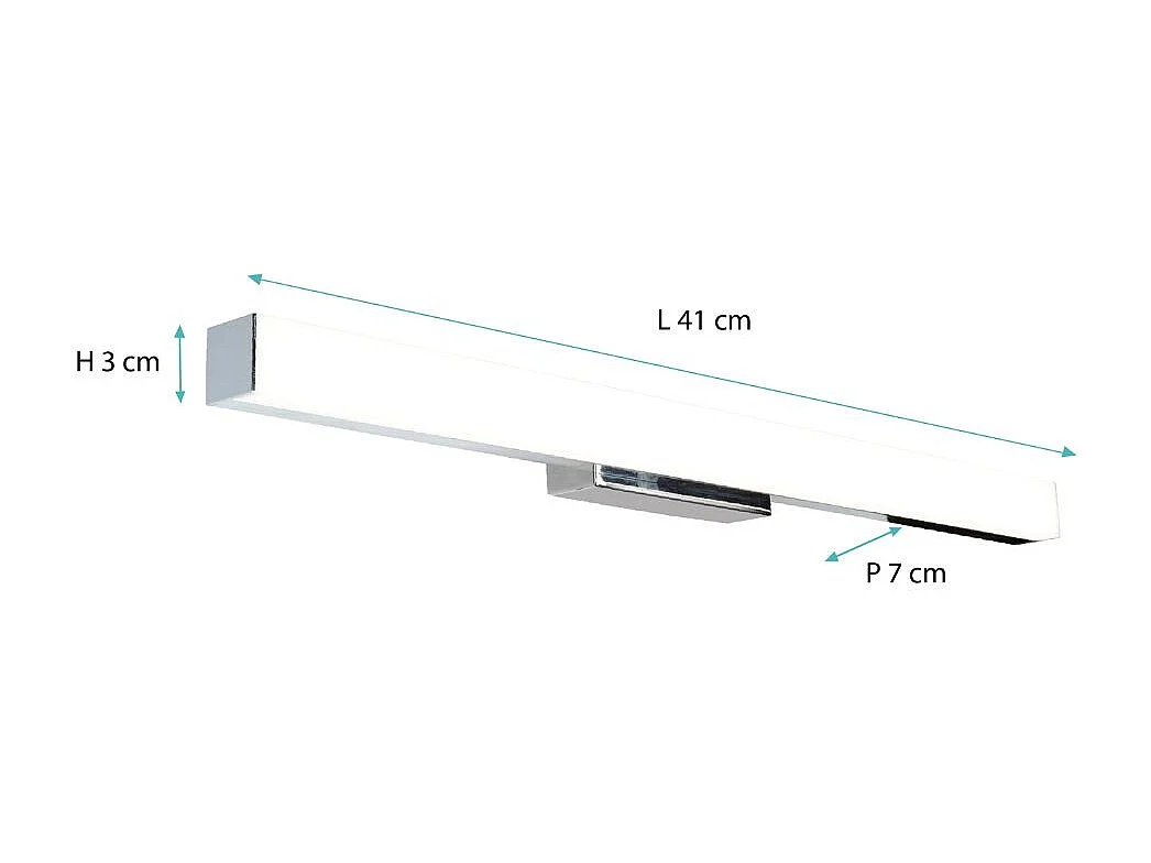 Applique de salle de bain 41cm chrome (12W 960lm 4000K IP44) - Voltman