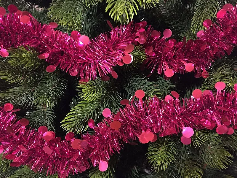 Decoração de Natal Dstrak, Decoração de Natal, Enfeite de Natal, Decoração festiva, Fabricado em Itália, 1000x8 h8 cm, Fúcsia