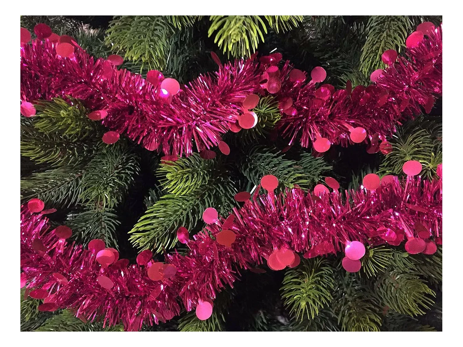 Décoration de Noël Dstrak, Ornement de Noël, Ornement de fête, Décoration festive, Made in Italy, 1000x8 h8 cm, Fuchsia