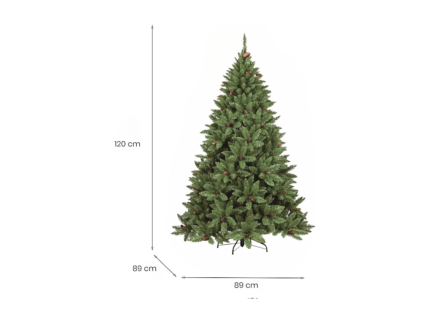 Dmora - Albero di Natale 120 cm Lapland, 89x89 h120 cm, Verde