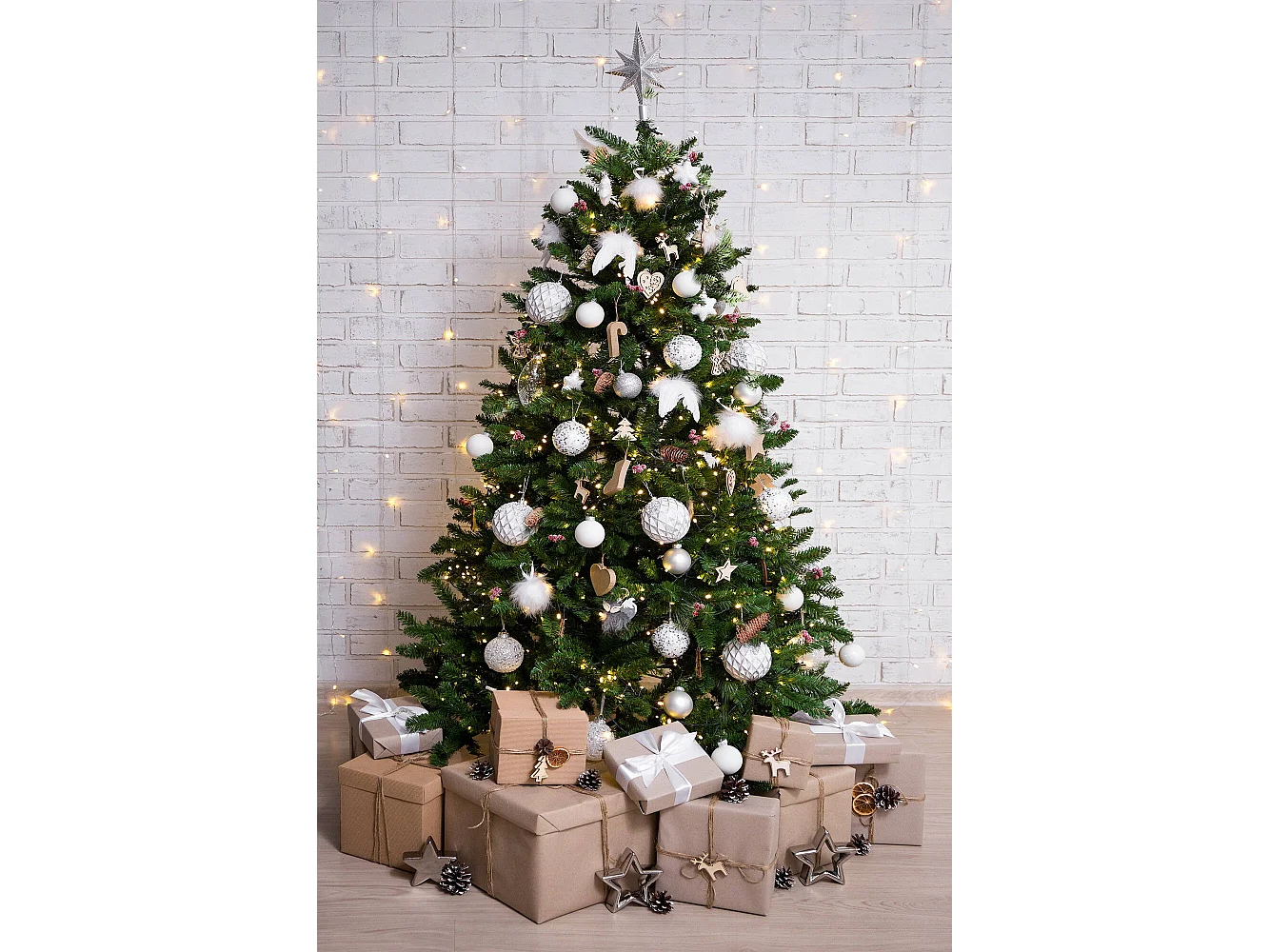 Weihnachtsbaum 270 cm Camden, Künstliche Kiefer, Realistischer Baum, Tannenbaum, 165x165 h270 cm, Grün