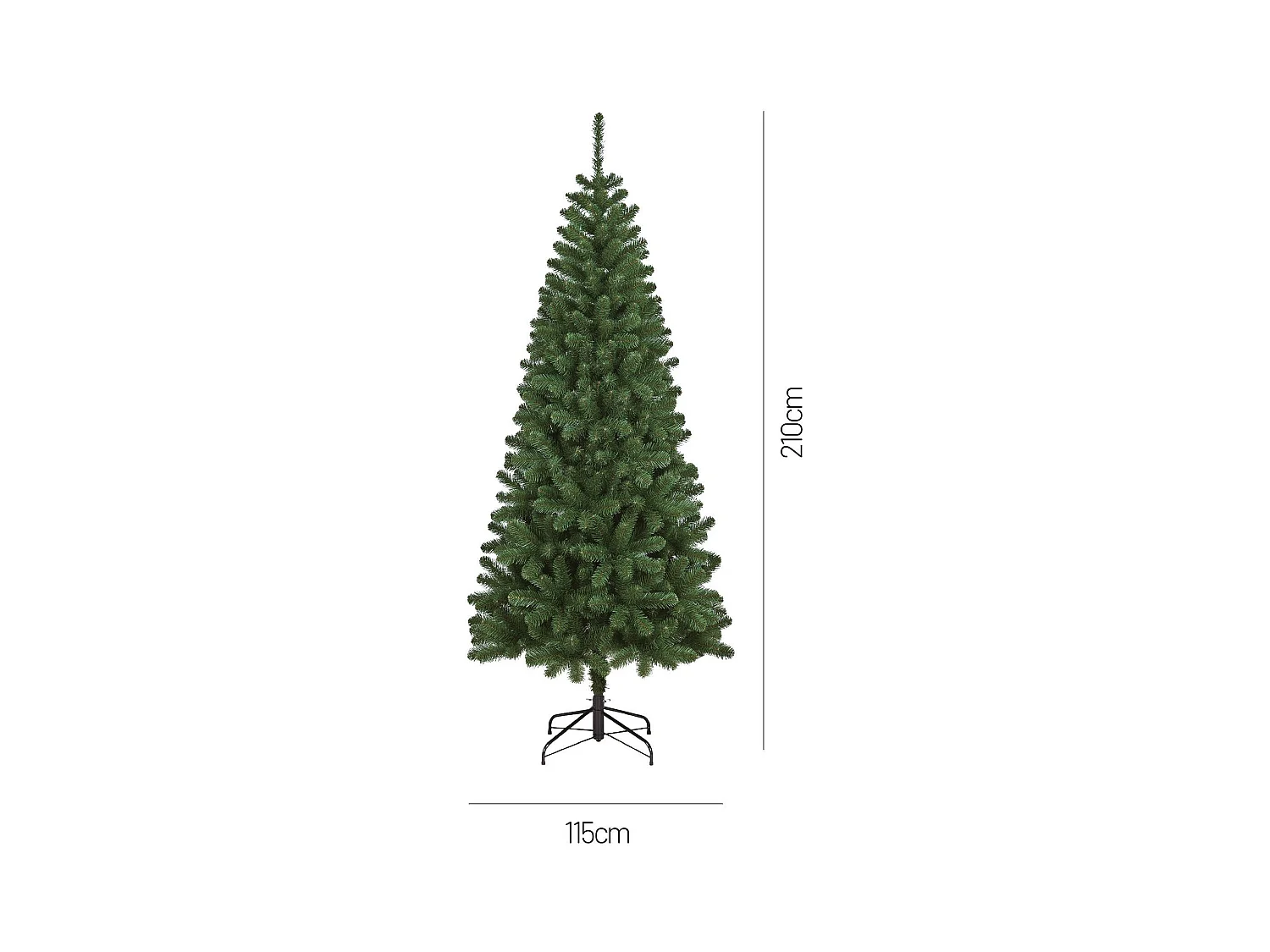 Weihnachtsbaum 210 cm Comet, Künstliche Kiefer, Realistischer Baum, Tannenbaum, 94x94 h210 cm, Grün