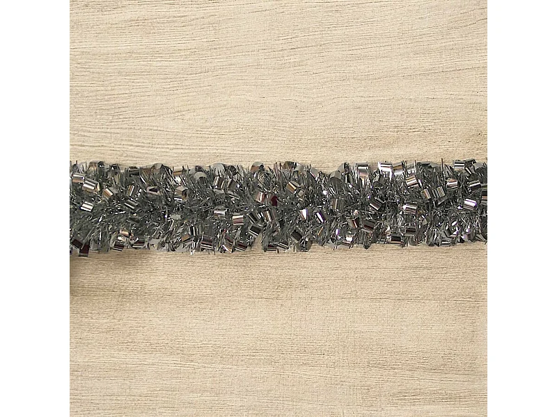 Décoration de Noël Dthoma, Ornement de Noël, Ornement de fête, Décoration festive, Made in Italy, 1000x8 h8 cm, Argent