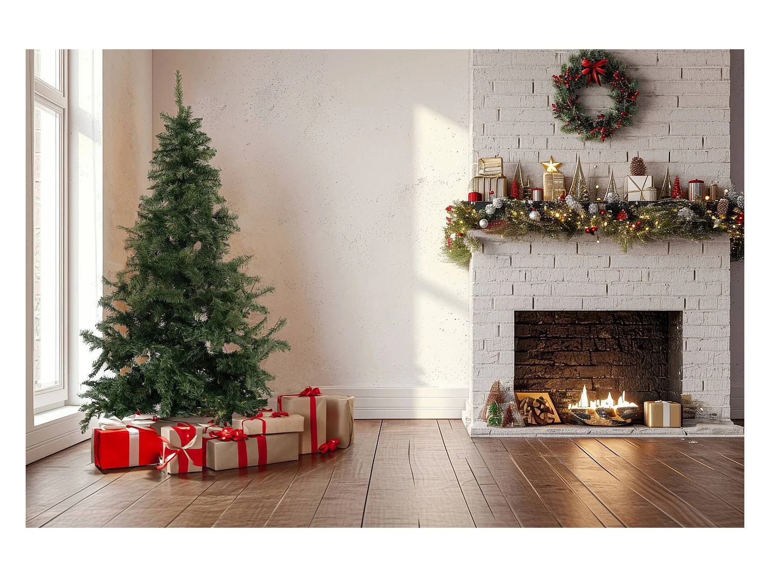 Sapin de Noël Tinsel, Pin artificiel, Arbre à effet réel, Sapin de Noël, Made in Italy, 150x150 h250 cm, Vert