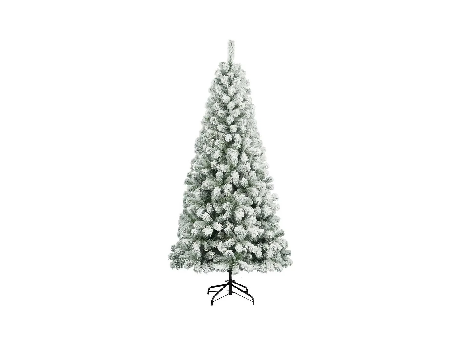 Sapin de Noël 240 cm Kris Kringle, Pin artificiel floqué, Arbre à effet réel, Sapin de Noël, 114x114 h240 cm, Vert et Blanc